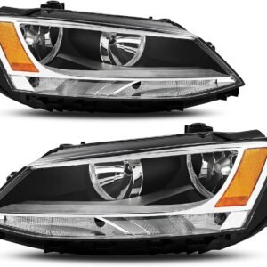 Halogen Headlight Assembly, Chrome Housing, Without DRL