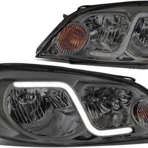 Smoked Lens LED Headlights with Day Running Light Strip