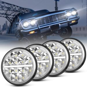 5.75" Round LED Headlight, Hi-Lo Beam + DRL + Turn Signal, 35W Sealed Beam