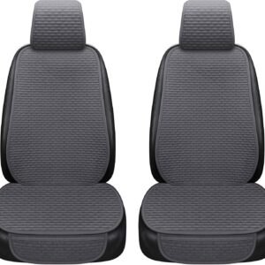 Car Seat Covers Cushion Pad, Seat Covers for Cars, Super Breathable, Warm in Winter and Cool in Summer, Anti-Slip, Storage Bags, Universal Seat Covers Fit for Most Sedans(Gray 2 Front Seat)